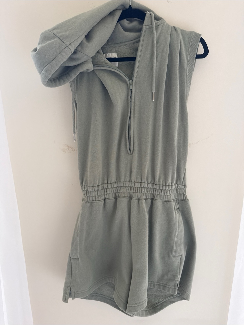 Abercrombie & Fitch Soft A&F Collection Sleeveless Hooded Romper - Sage Green (M